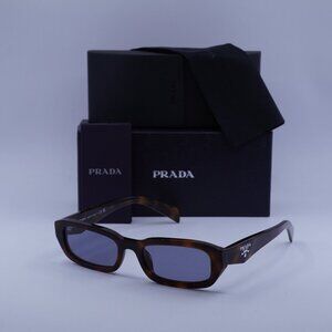 Prada PRB06S 15W03N Rectangle Sunglasses – Havana\Grey